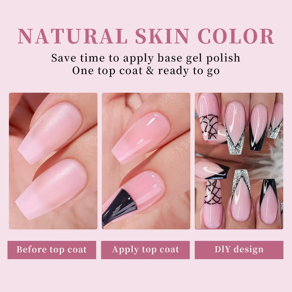 Box of seamless nude nail stickers showing removable armour design in bare colour shades 01 to 05.