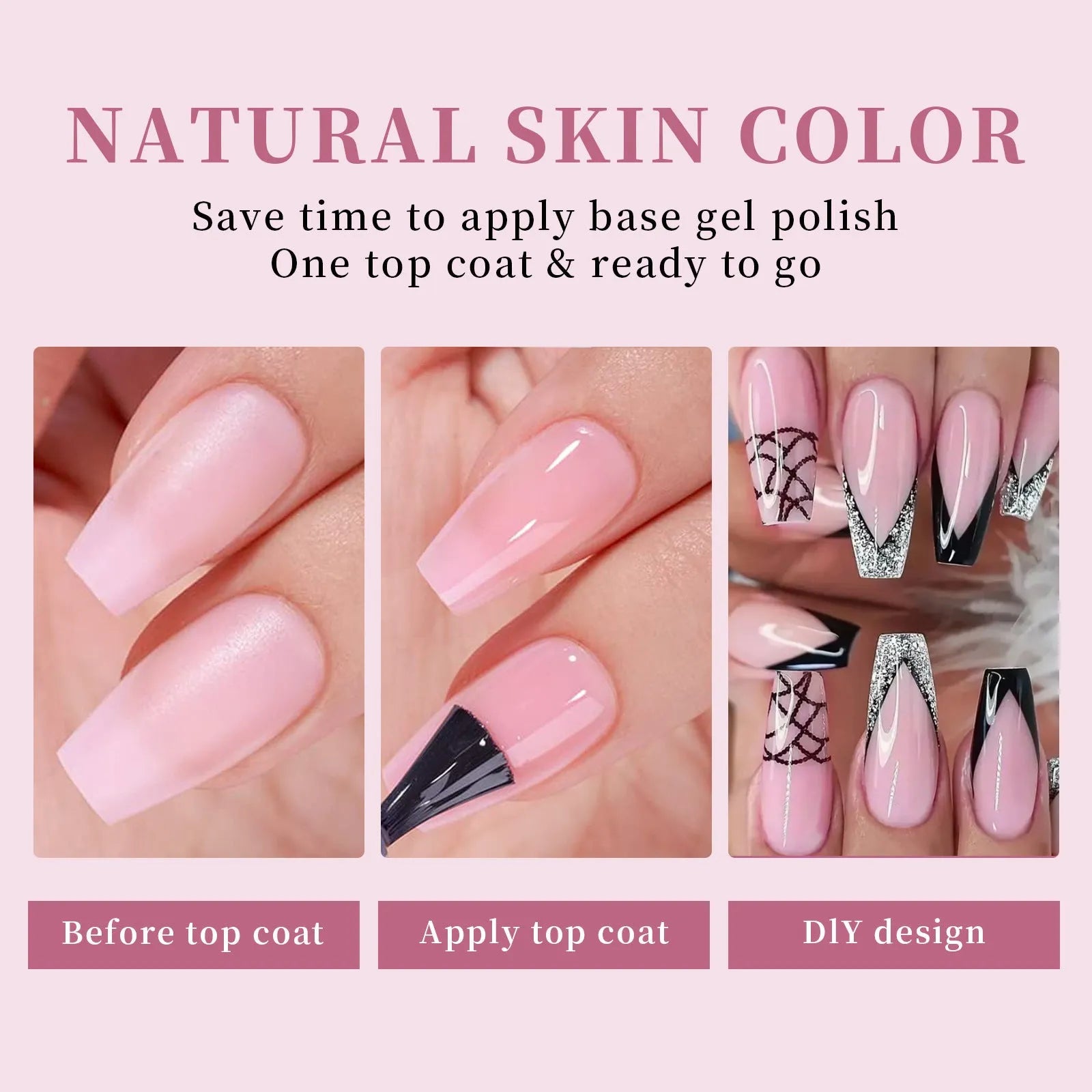 Box of seamless nude nail stickers showing removable armour design in bare colour shades 01 to 05.