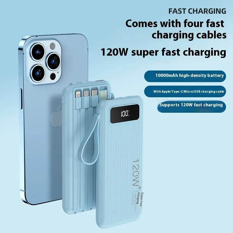 Super fast charge 20000mAh portable power bank with digital display in compact plastic shell