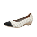 Women's casual wedge knitted shoes in apricot with a mid heel and rubber sole.