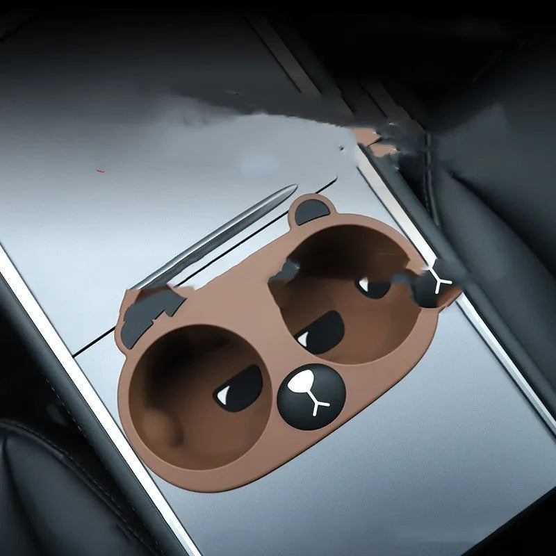 Silicone car cup holder adapter insert for central console drink stabilisation