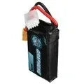 A compact rectangular 7.4V 1200mAh lithium battery for RC model cars and boats.