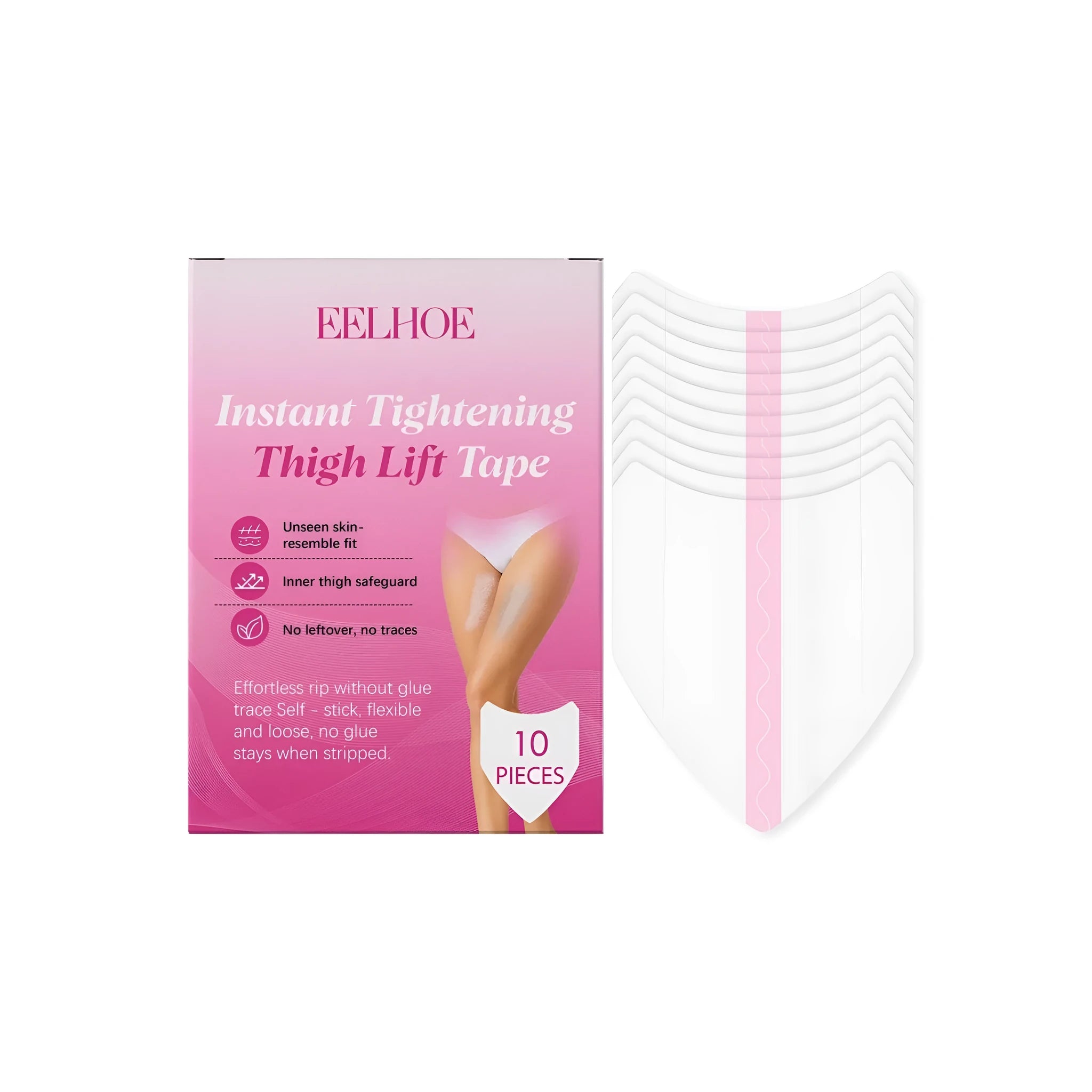Transparent leg anti-wear patches set with 10 reusable skin-safe adhesive clothing protectors