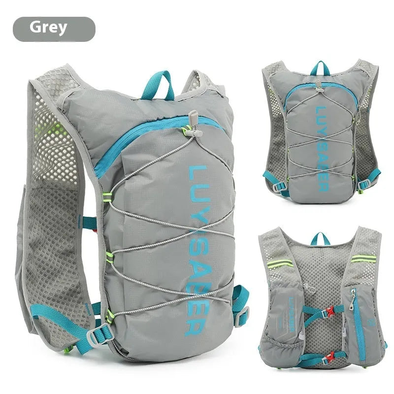 Multifunctional nylon running backpack with reflective strips in six colour options