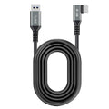 Streaming Line 18W fast charging cable in black with aluminium shell, 5m length