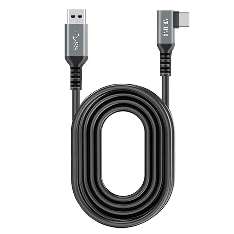 Streaming Line 18W fast charging cable in black with aluminium shell, 5m length
