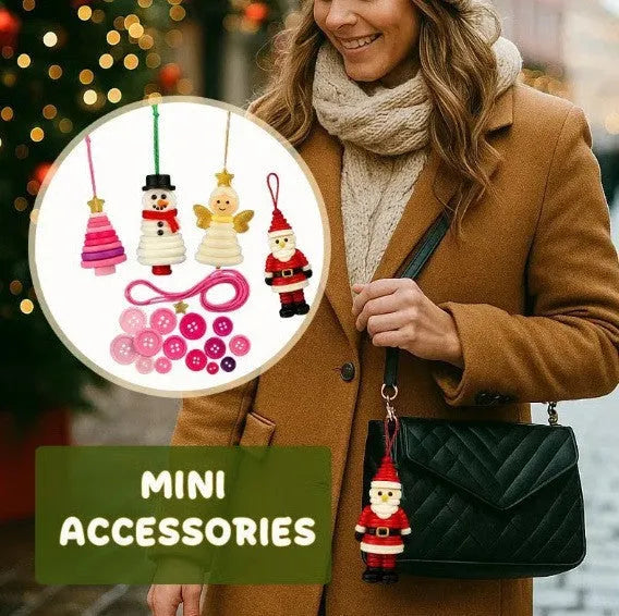 DIY material bag pendant set with Santa Snowman Angel Green Christmas Tree Pink Christmas Tree plastic components