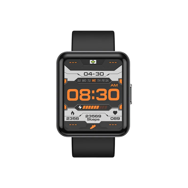 Smart Bluetooth sports bracelet with TFT screen showing heart rate and weather alert, black colour