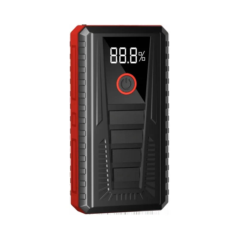 Car jump starter emergency power supply with 1000A peak current and 14.8V battery pack in storage bag