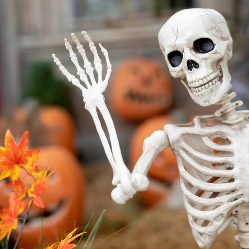90cm tall plastic skeleton model with movable joints for Halloween outdoor decoration
