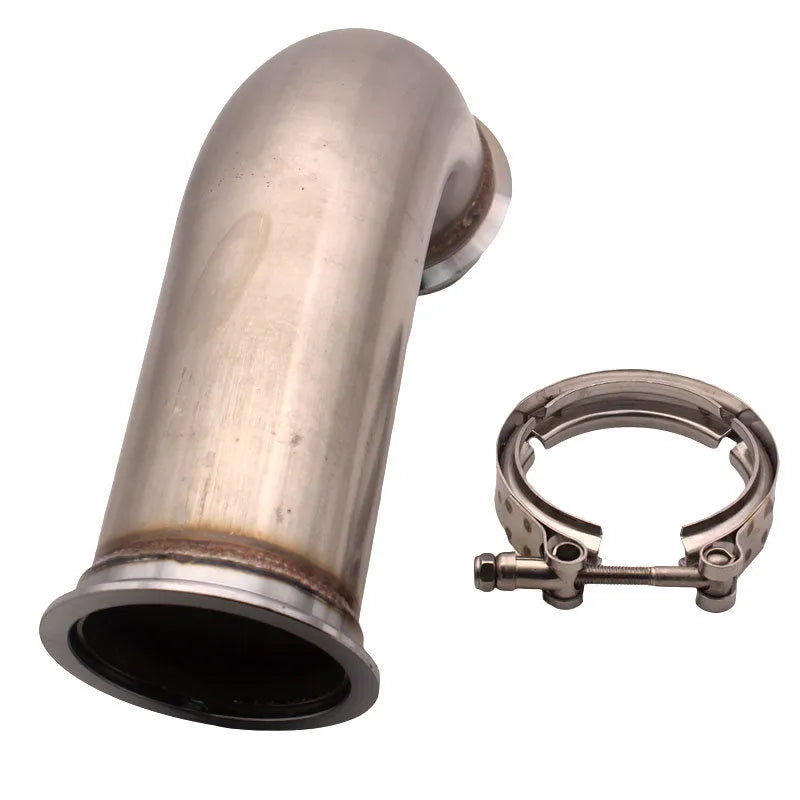 Stainless steel V-clamp downpipe for plumbing on general models.