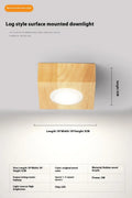 Round solid wood downlight with acrylic shade in walnut colour for corridor surface mounting