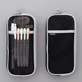 Square transparent mesh stationery storage bag in solid colours for exam organisation