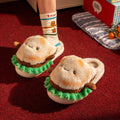 New indoor cotton slippers for women with suede upper and EVA sole, French fries design, available in multiple sizes.