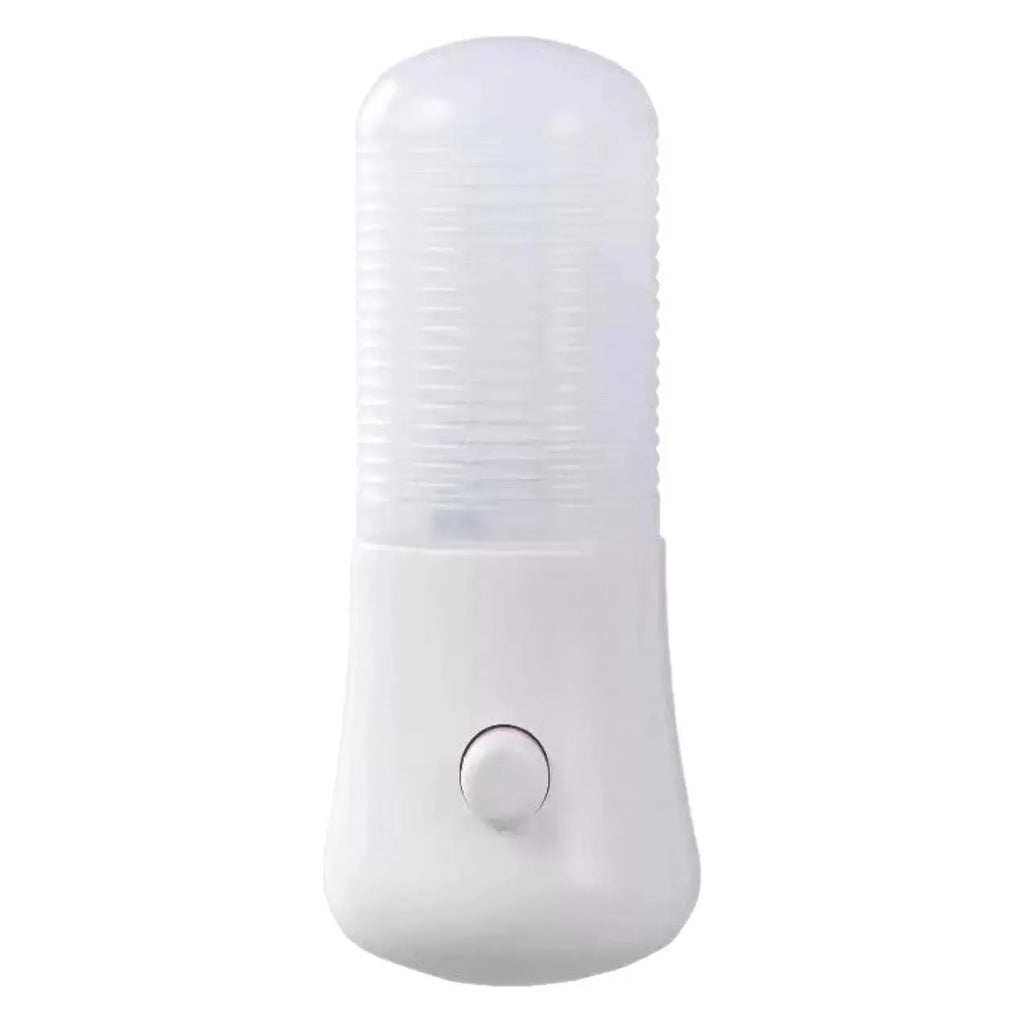 White minimalist plug-in bedside night light with American plug and switchable lighting