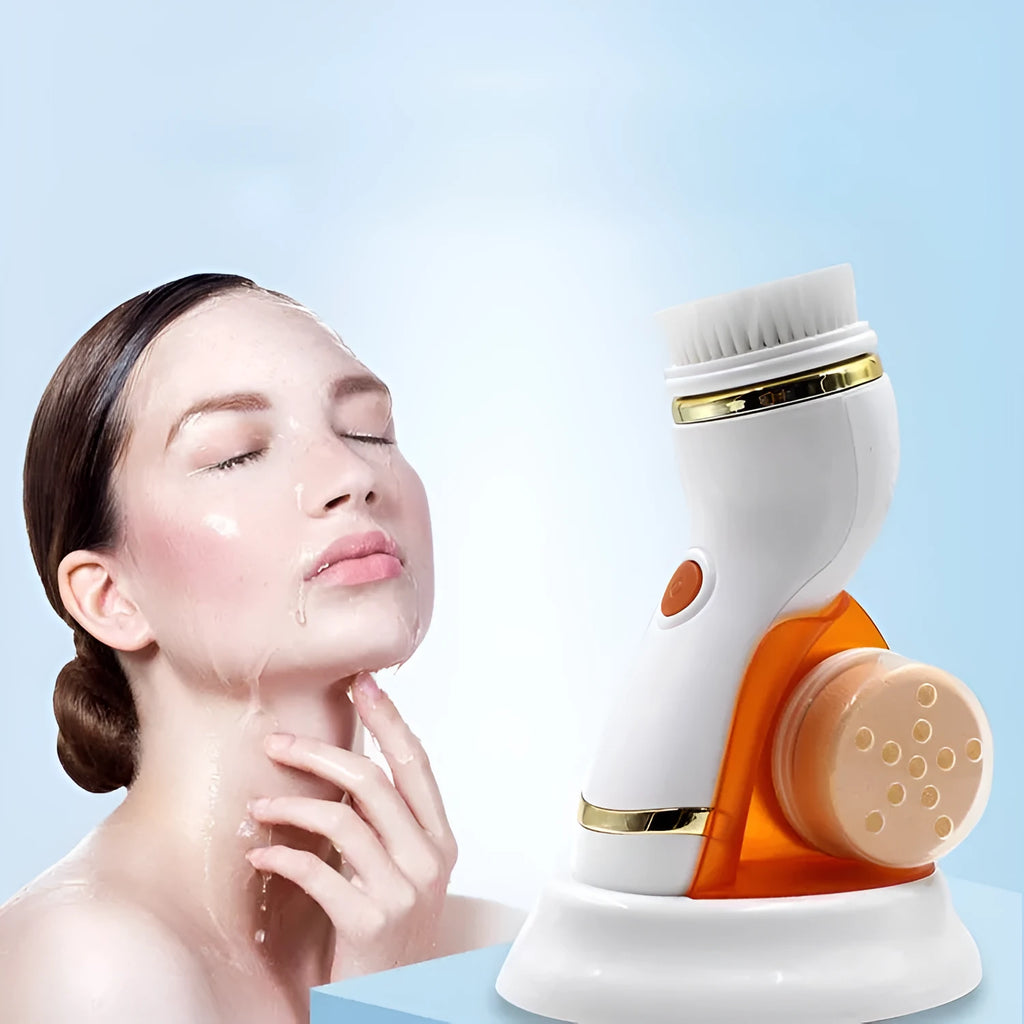 Electric pore cleaner ultrasonic blackhead remover blue with three brush heads