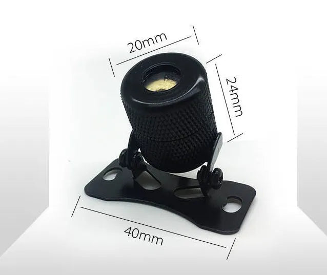 Aluminium vehicle laser fog lamp with anti-collision function, showing compact size and red beam.