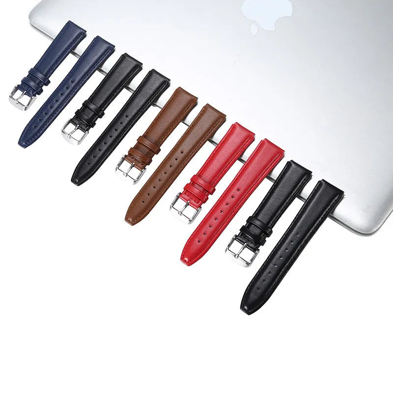 B5 genuine leather watch strap in brown black blue or red, replacement band for B3 B6 B7