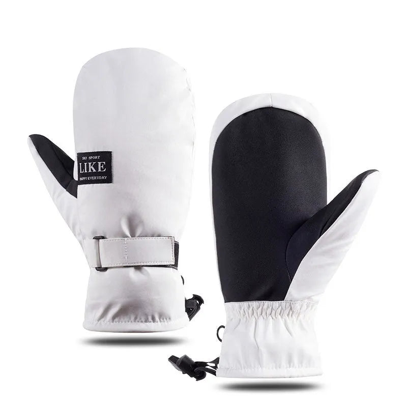 Black windproof cycling gloves with touchscreen fingertips and non-slip palm