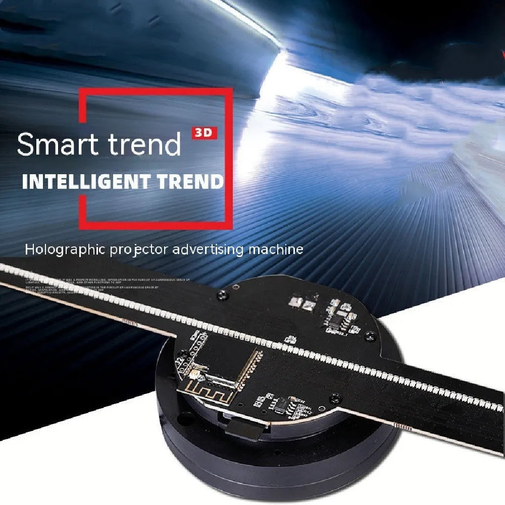 Naked eye 3D holographic advertising machine with black fan screen display