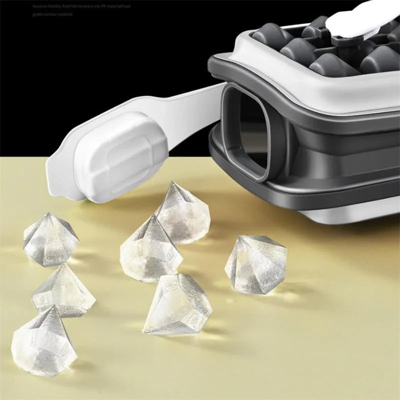 Silicone ice ball mould bottle with diamond curling pattern showing light grey, sky blue and white colour options