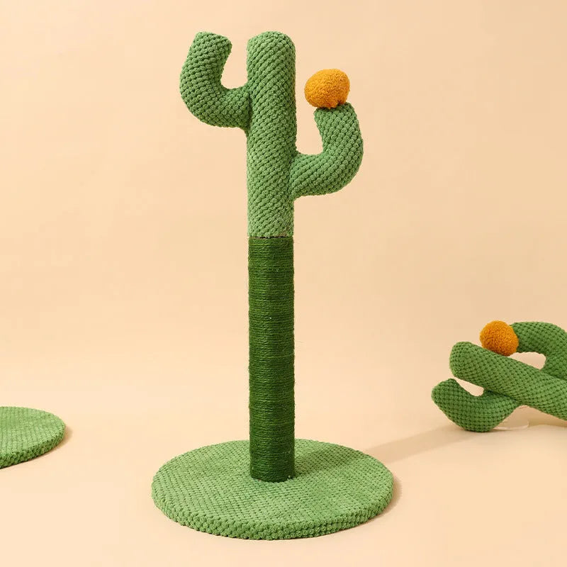 Cactus design cat scratch board with coconut tree element for cats to scratch and climb