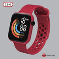Children's rainbow digital LED watch with plastic strap and 1.8 inch screen in multiple colours