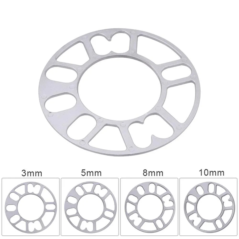 Aluminium automobile wheel hub widening gasket spacer for brake clearance in multiple thickness options