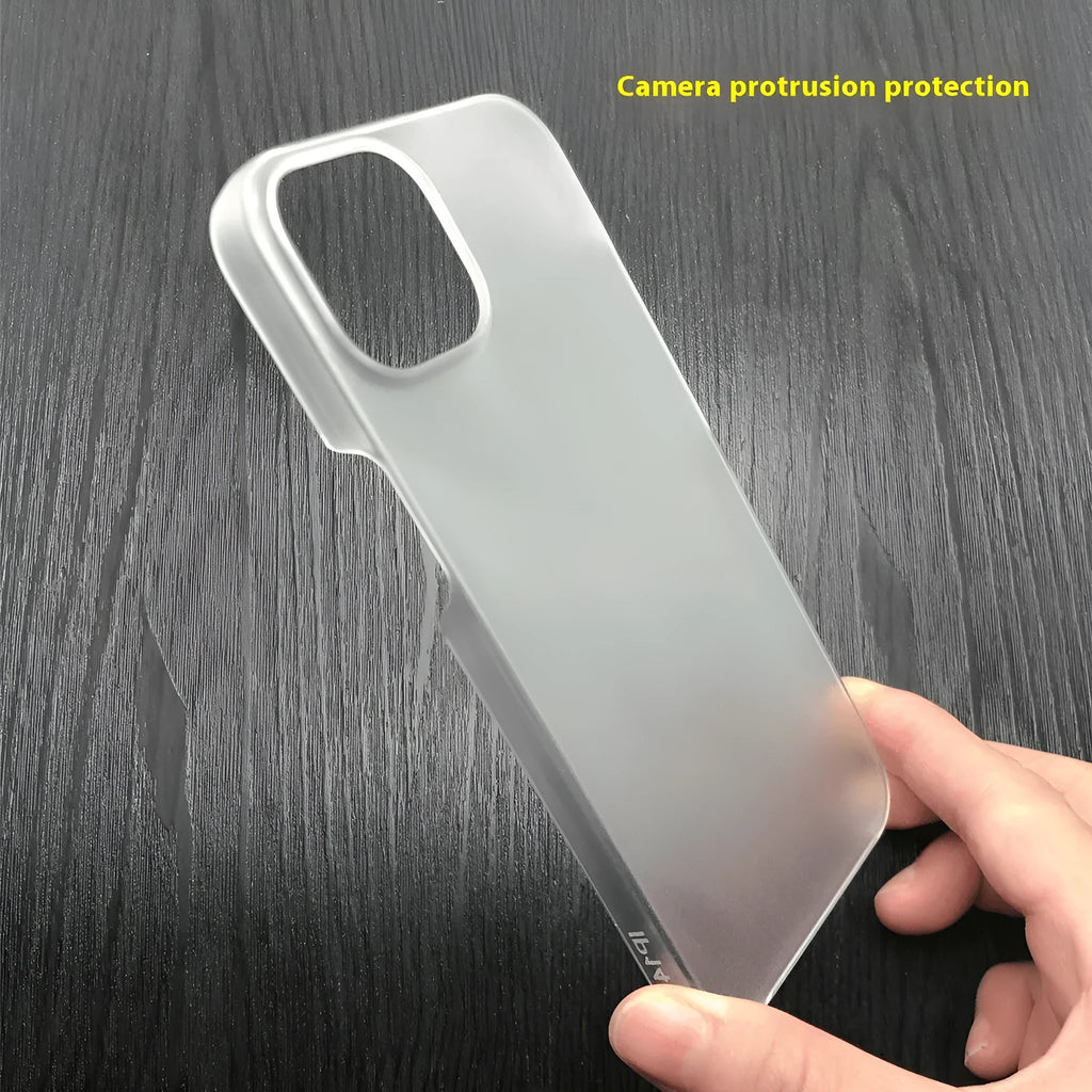 Ultra-thin half-pack frosted hard shell phone case for iPhone 11-16 series in black