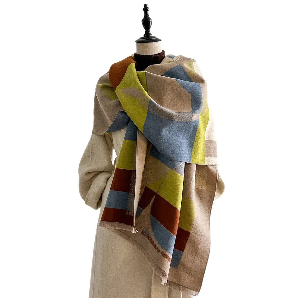 185x65cm imitation cashmere scarf in European style available in eight autumn colours