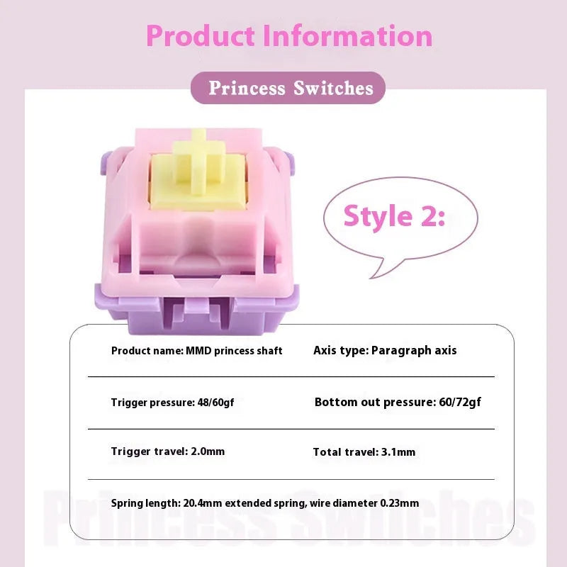 MMD Princess Axis linear mechanical keyboard shaft body component with extended spring
