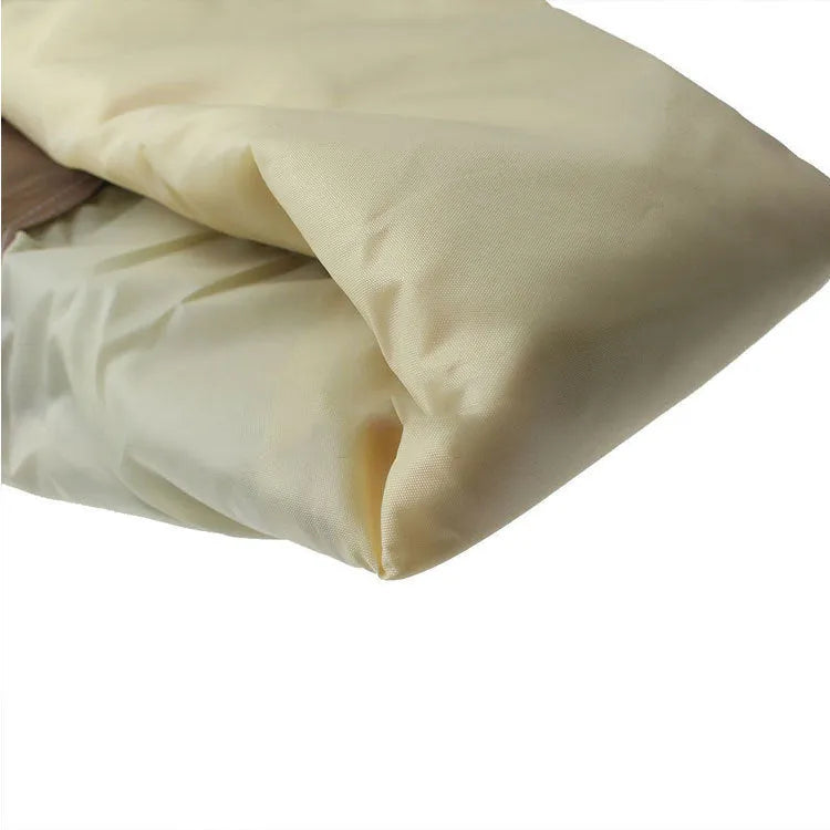 Beige polyester outdoor barbecue cover showing Nordic design with size options for grill protection