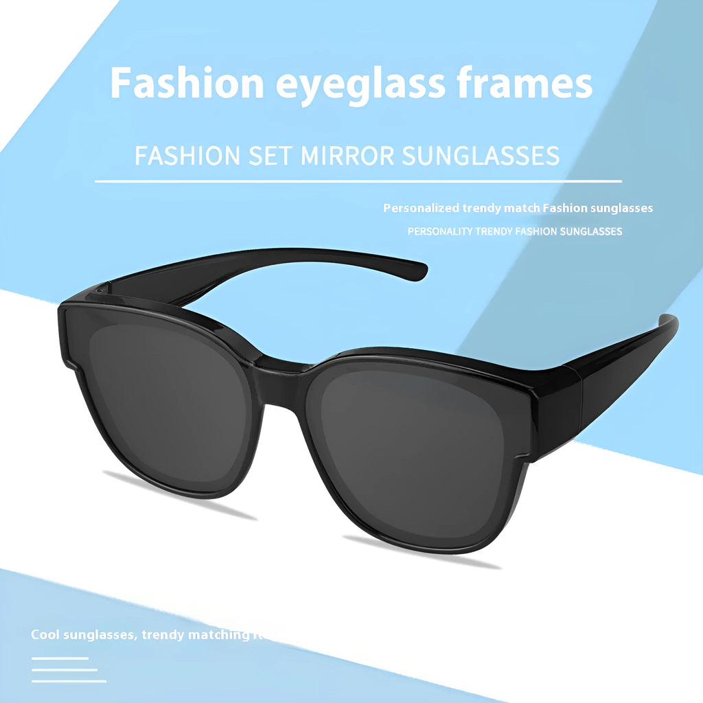 Women's polarised sunglasses with TR frame in black and transparent options with coloured lenses.
