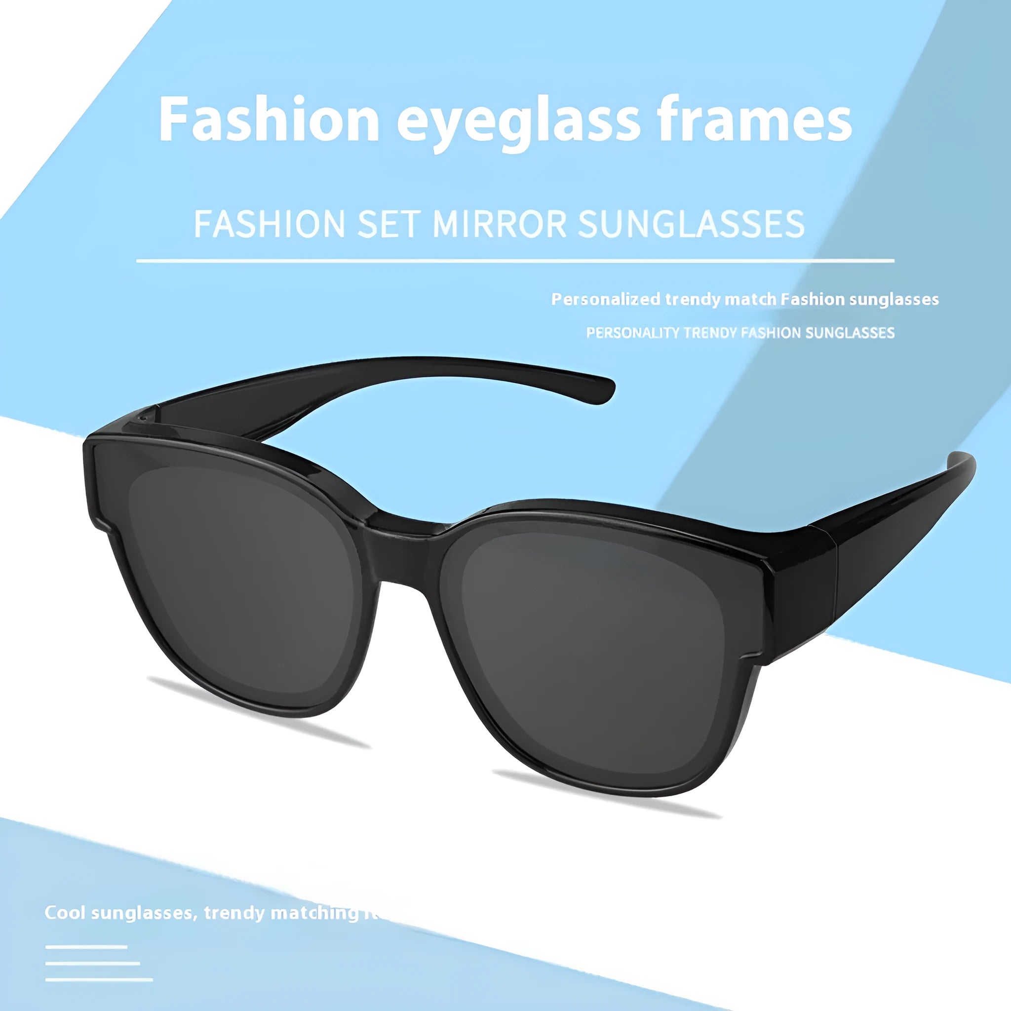 Women's polarised sunglasses with TR frame in black and transparent options with coloured lenses.