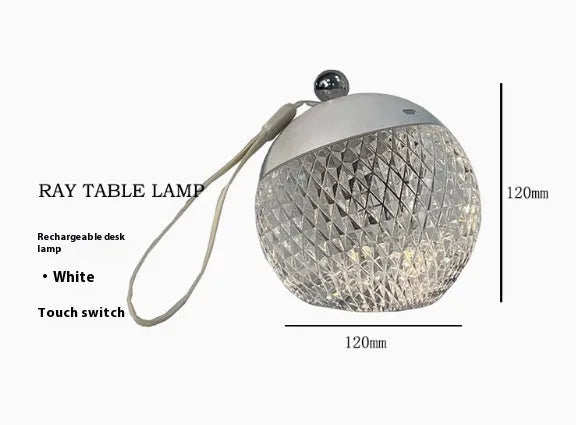 Portable dimmable night lamp with touch control, 12cm diameter and height, European minimalist design