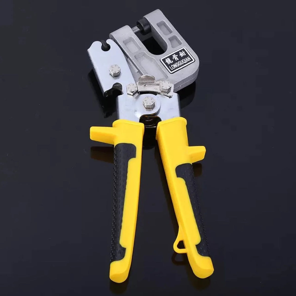 Yellow one-handed light steel keel pliers with 300cm blade length