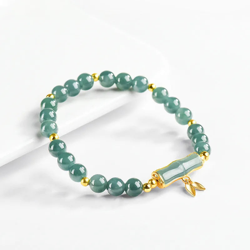 S925 sterling silver women's bracelet with blue round beads and high-rise modelling