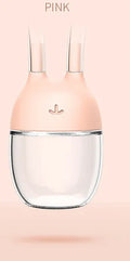 Mouth suction baby nasal aspirator with silicone soft tip and transparent storage tank in pink or light blue