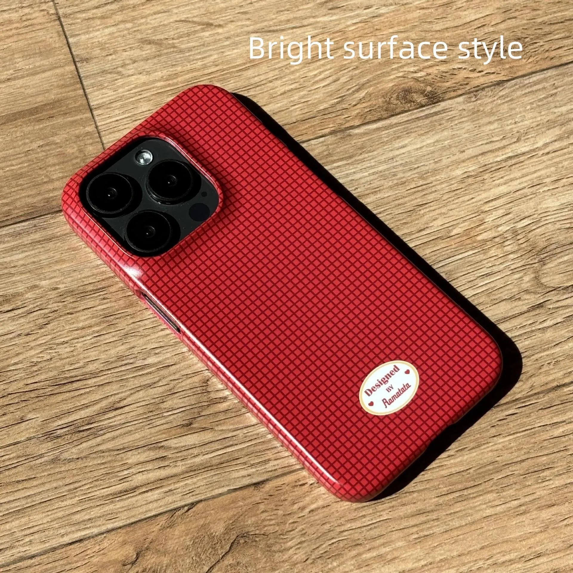 Original plain plaid iPhone 15 Pro Max phone case with anti-fingerprint surface