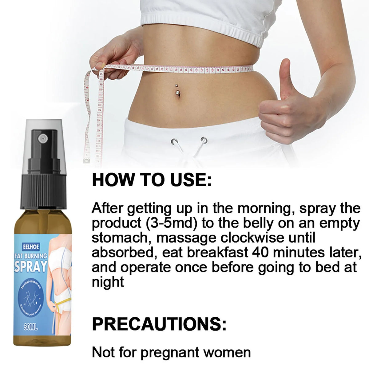 30ml body shaping spray bottle with box, 10.5cm x 2.7cm, wild hawthorn and chrysanthemum mother formula