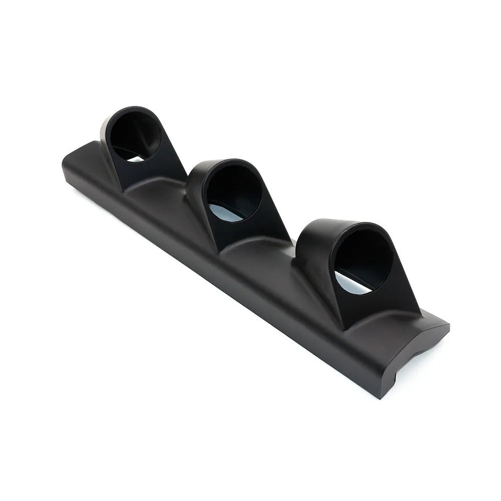 Black automotive instrument stand with three-hole right drive design for 52mm gauges