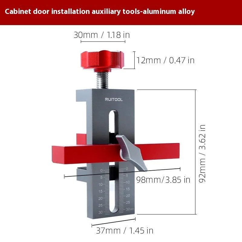 Aluminium alloy cabinet door installation tool with diamond drill bit for woodworking projects