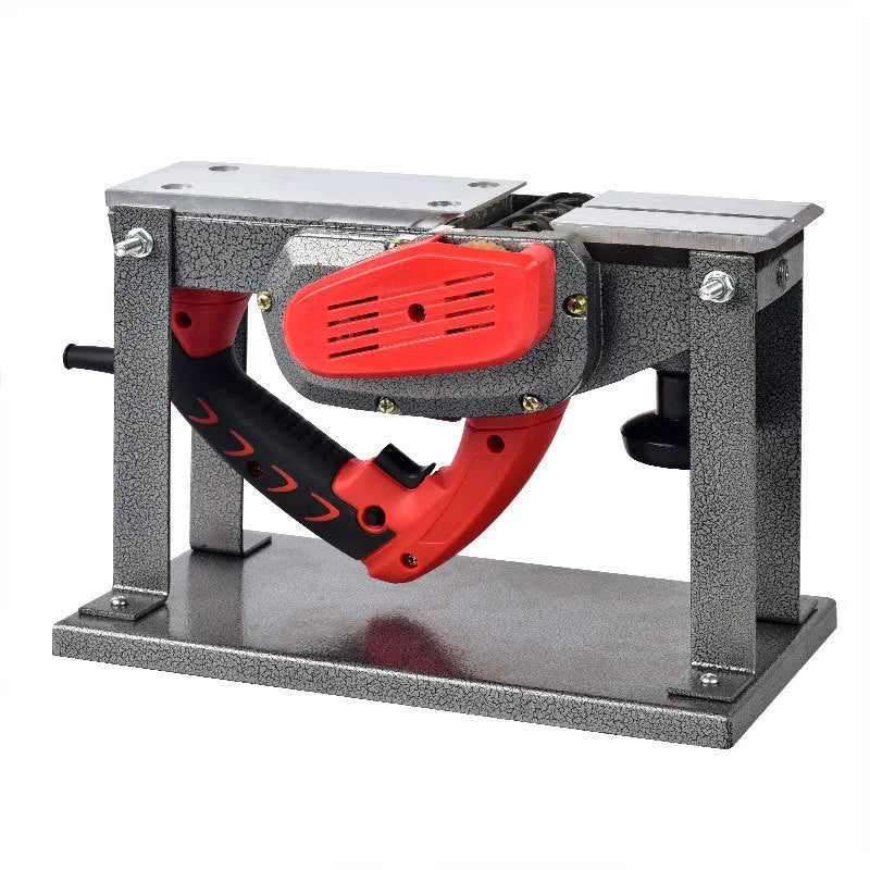 Red aluminium shell electric wood planer tool with 82mm planing width for carpentry work