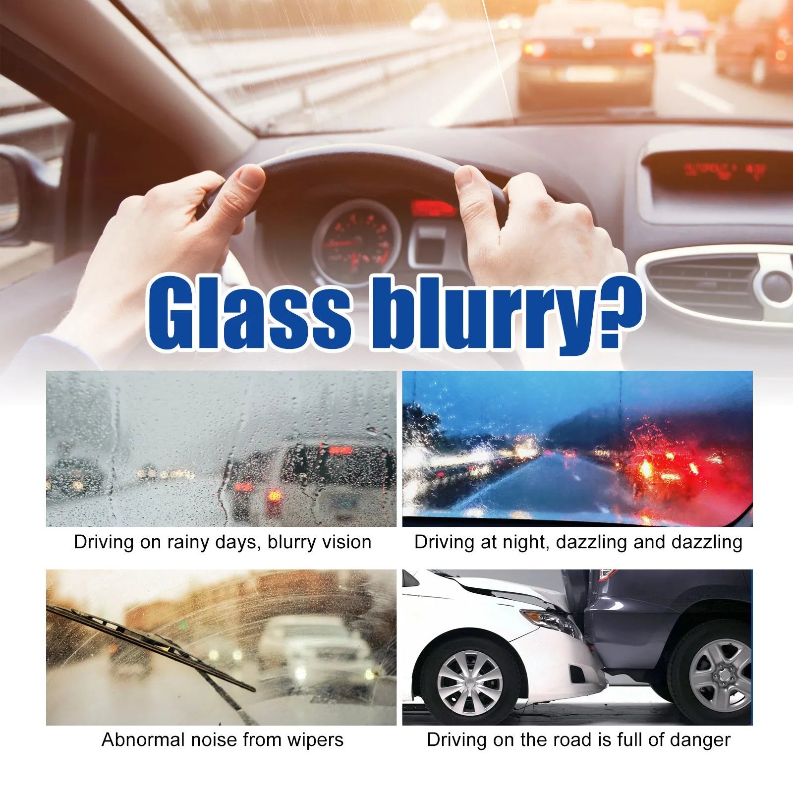 120ml glass oil film remover bottle and sponge for cleaning car window stains