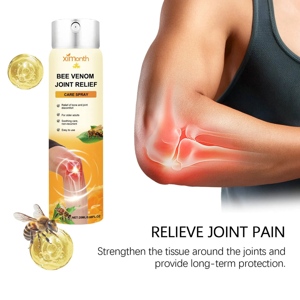 20ml bottle of daily nourishing body care spray with menthol, bee venom, arnica ingredients