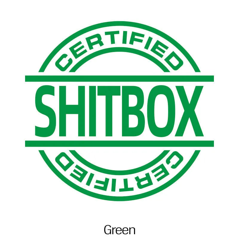 13x12cm vinyl car sticker showing colour options including glitter finish on vehicle door