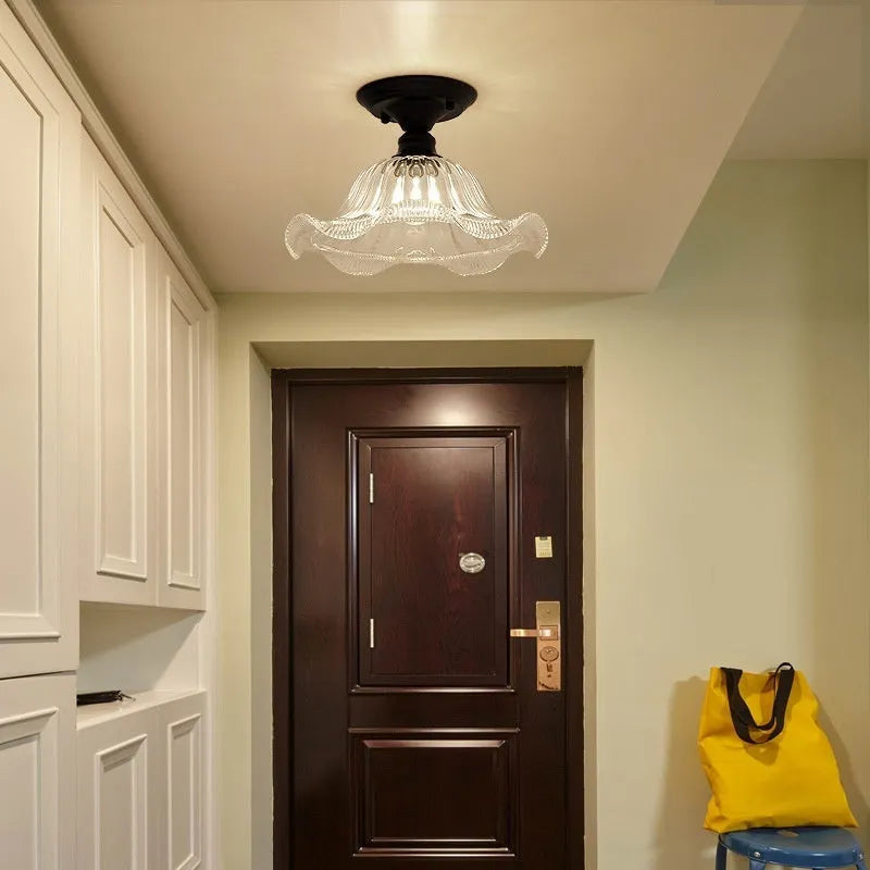 American retro single-head glass pendant ceiling lamp with 220V voltage