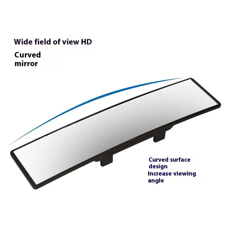 Car surface widen plus size rearview mirror 300mm white curved anti-glare ABS frame