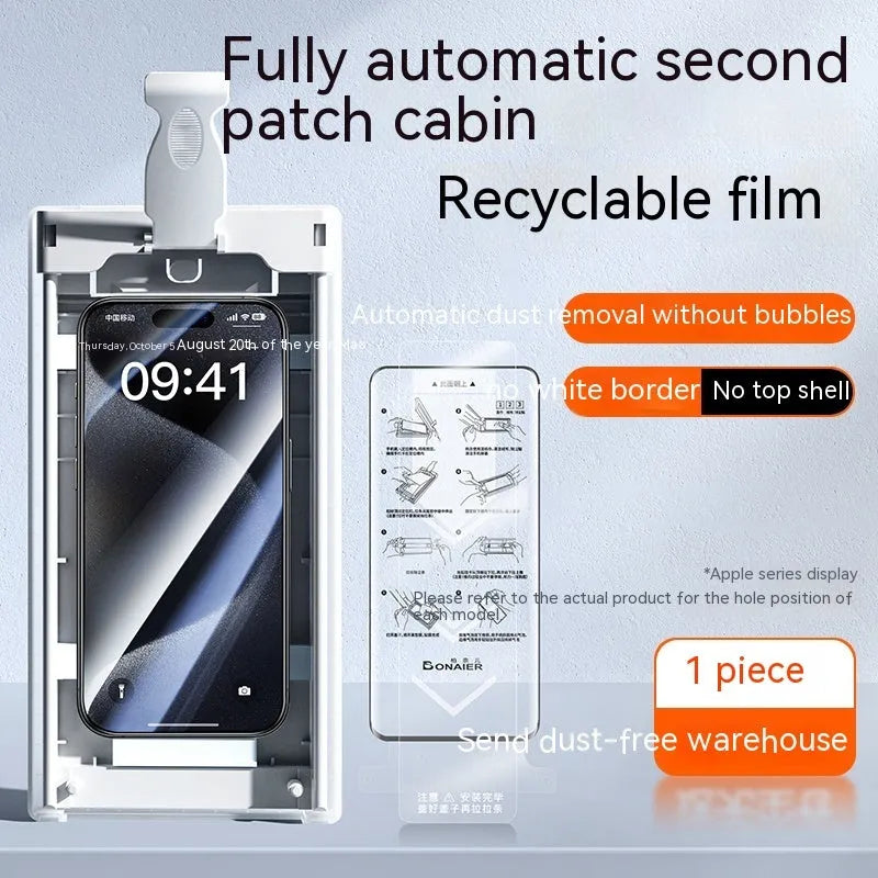Tempered glass screen protector for iPhone 13 and 14 models, transparent front film with dust free mounting and no white edges.