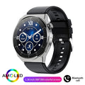 Black silicone strap silver case smartwatch with Bluetooth calling and health monitoring display